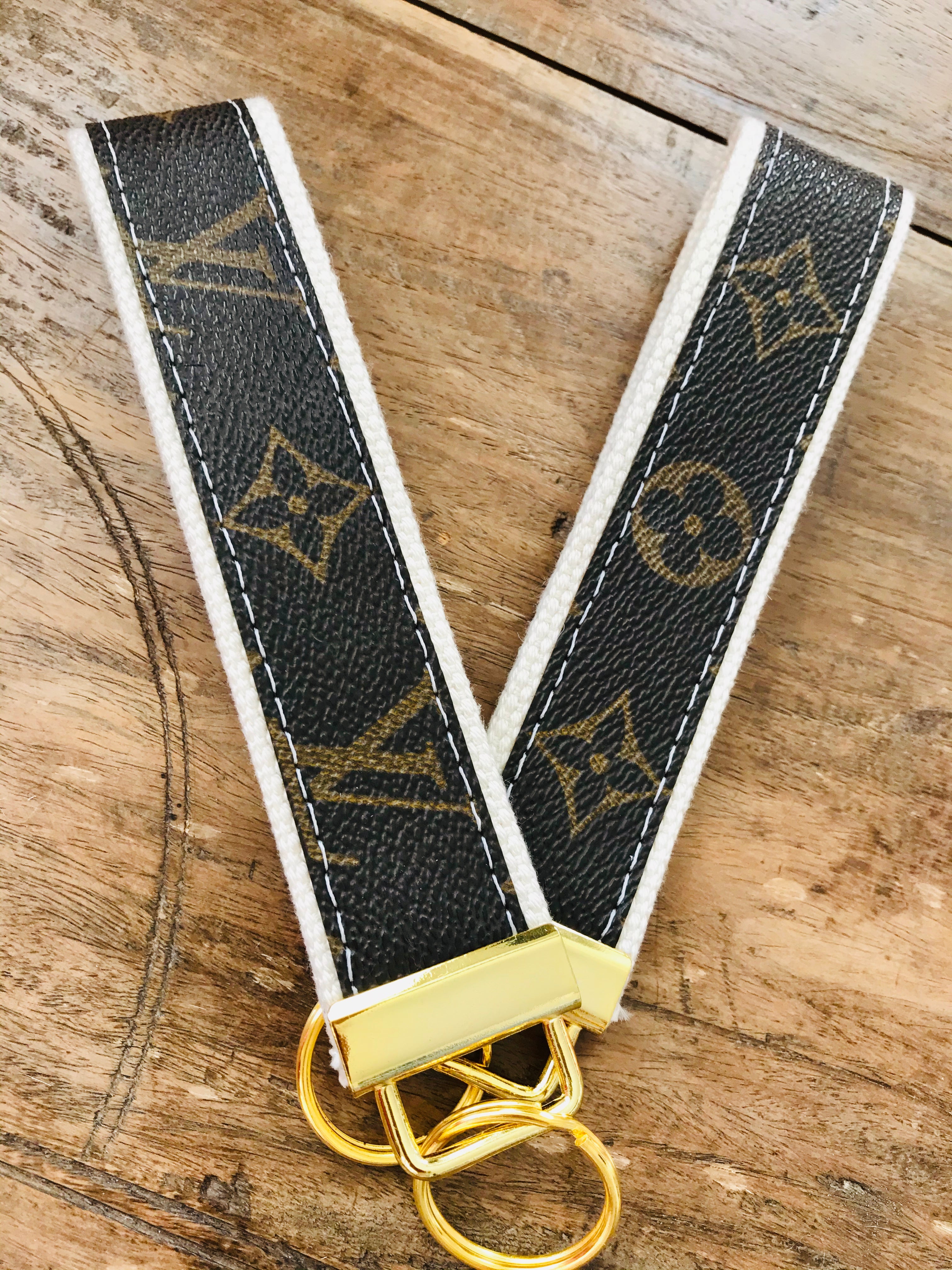 Upcycled LV Keychain, 6"