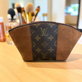 Upcycled LV and Suede Make Up Bag